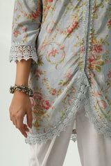 OMAIRA BLUE VELVET KURTA