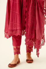 Urmi Daga in Mahjabeen Red Kurta Set