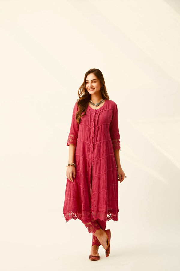 Mahjabeen Red Kurta