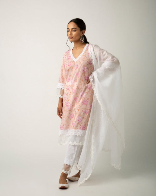 Keya Peach Kurta Set