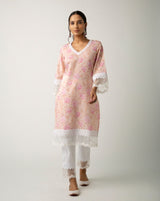 Keya Peach Kurta
